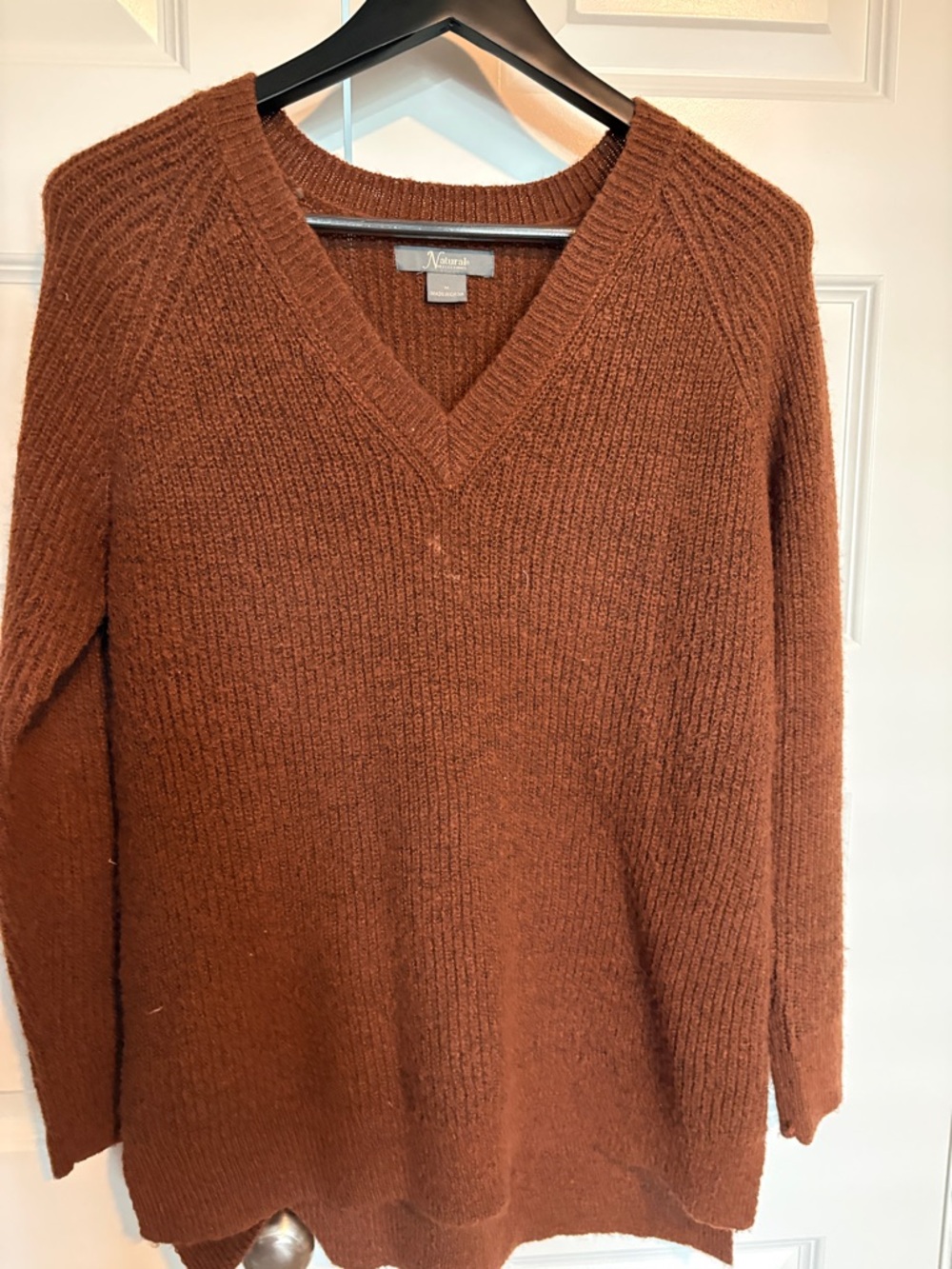 Natural Reflections Rust Brown V-Neck Sweater